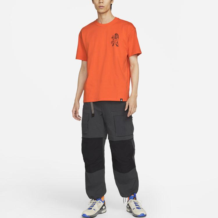 Nike ACG Cartoon Print Sports Round-Neck Short-Sleeve T-Shirt Men Tops Electro-Orange DJ5808-817