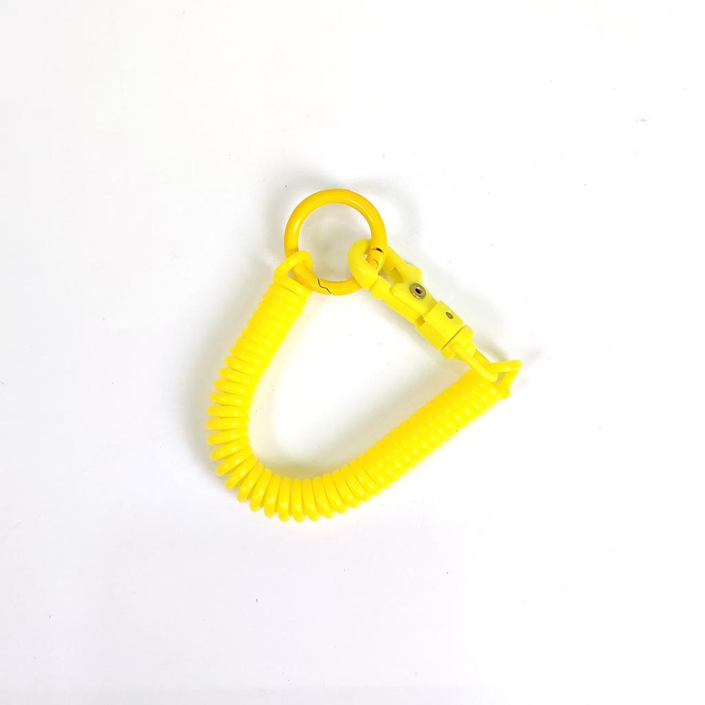 Colorful Retractable Plastic Spring Rope Keychain - Portable Anti-Lost Keyring