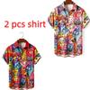 Summer Fashion Funny Colorful Cartoon Cat Printing Shirt Hawaiian Beach Vacation Clothing Men's Street Style Shirt Daily Men's and Women's Shirt