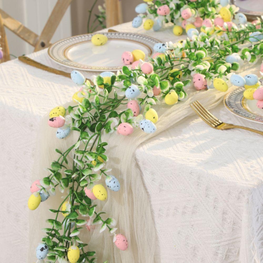 Colorful Design Easter Egg Wreath Green Vine Long Green Plant Wall Hanging  Wedding Atmosphere