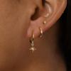 Trendy Stainless Steel Round Star Dangle Earrings Set for Women Punk Unisex Rock Earring Jewelry