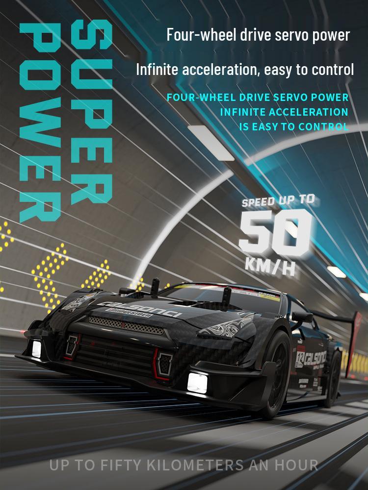High-Speed 4WD Drift RC Car with Lights - 2.4G Kids' GTR Competition Toy