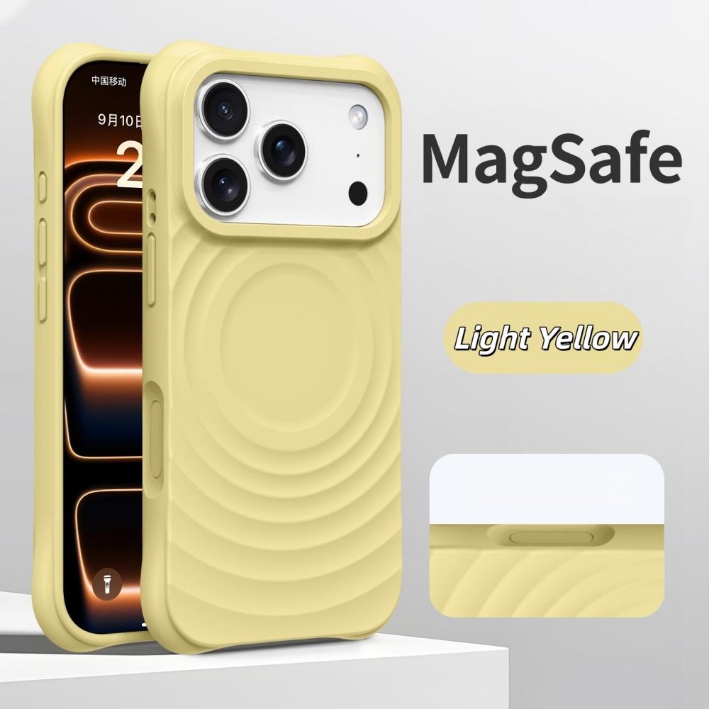 Coque de téléphone magnétique pour iPhone 17Pro Air 16 15 14 17 Pro Max Étui pour charge sans fil Magsafe Silicone Ondulation de l'eau Souple Coque