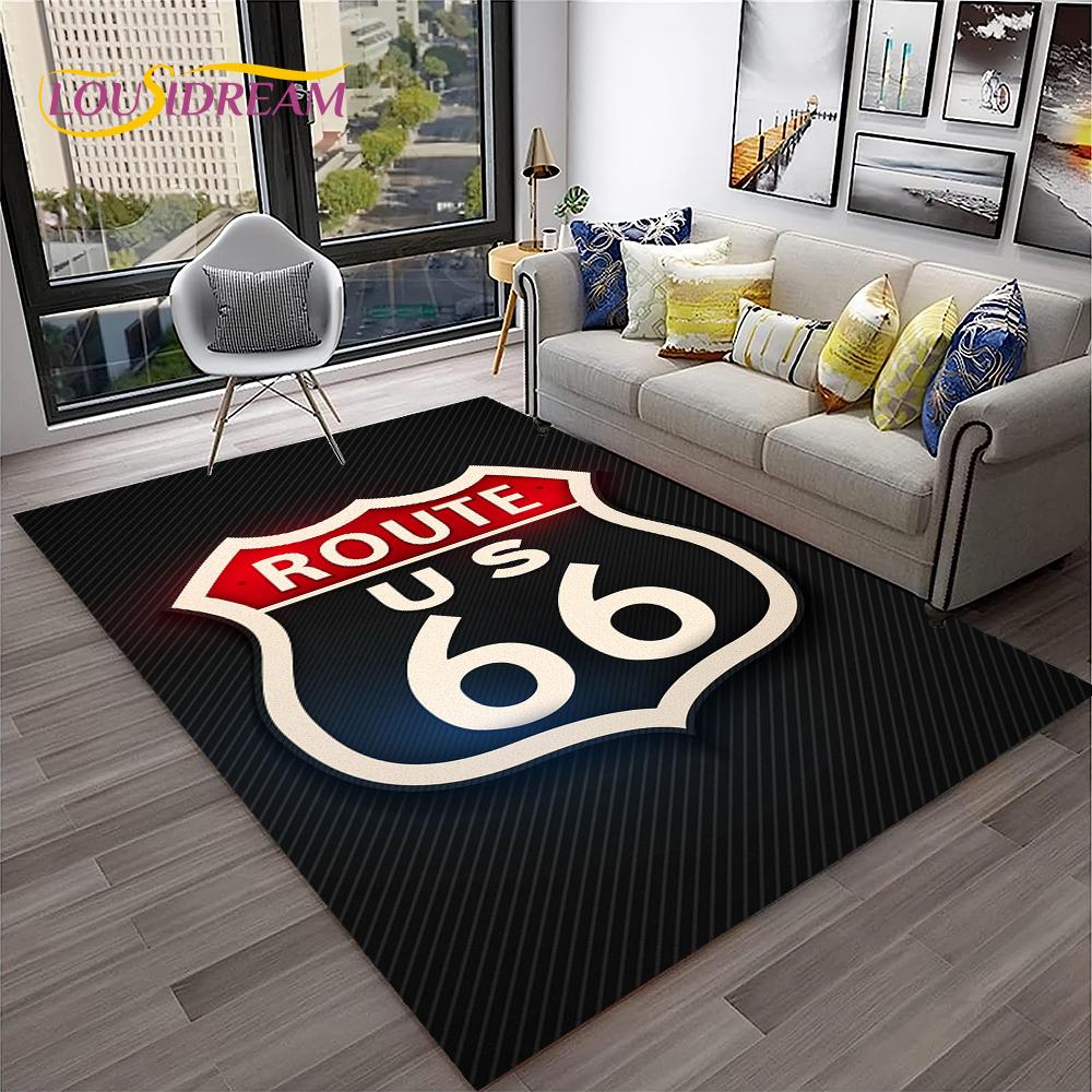 Mother Road,Historic Route 66,mãe Estrada Carpet Rug for Home Living Room Bedroom Sofa Doormat Decor,Area Rug Non-slip Floor Mat