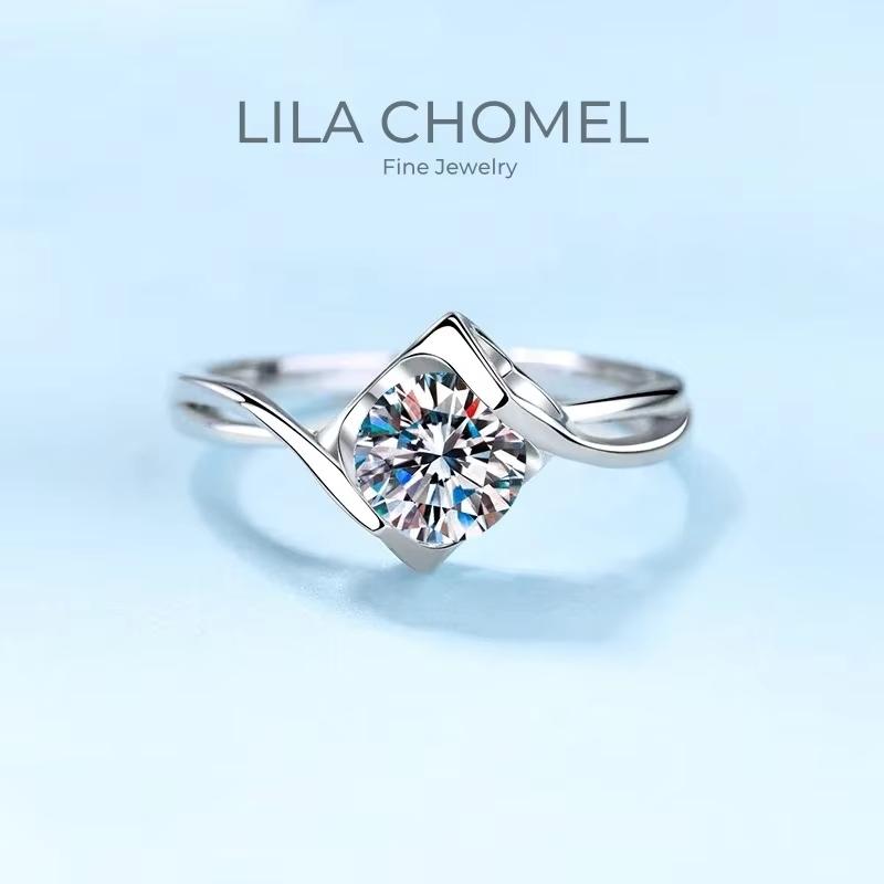 Wedding Band Fine Jewelry Platinum PT950 Rings for Women Engagement Moissanite Diamond VVS1 D Color 0.5/1ct Girl Valentine s Day 4&Platinum PT950&0.5 Carat