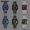 Sanda Men's Fashion Quartz Watch, Mesh Strap, Waterproof, Outdoor Casual, Hollow Wheel Dial.
