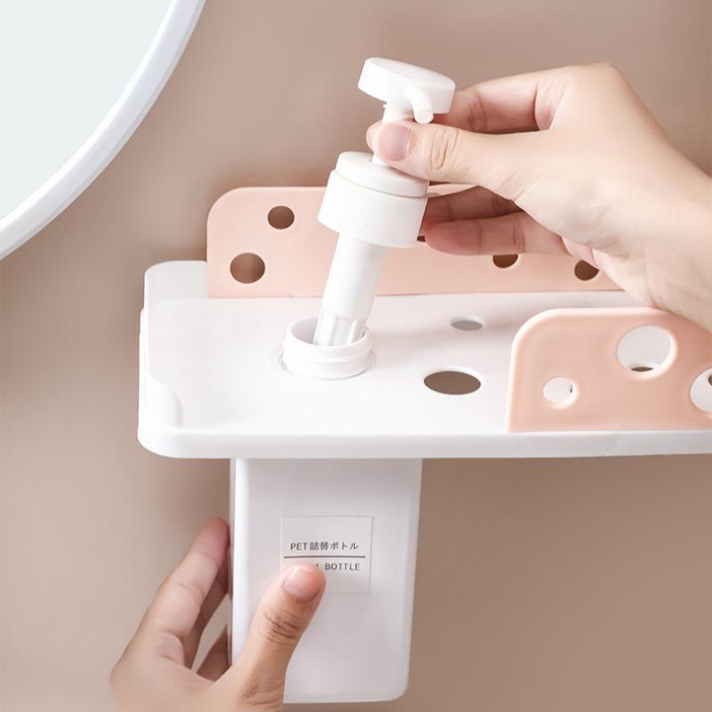 Bathroom Toiletries Storage Racks Punch-Free Wall Mounted Sundries Organization Plastic Shelf Home Toilet Fragrance Holders