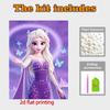 Disney DIY Pearl Art Painting Frozen Anna Purple Pearl Dress Home Wall Decoration Pearl Gemstone Painting Pictures Crafts Home Decoration