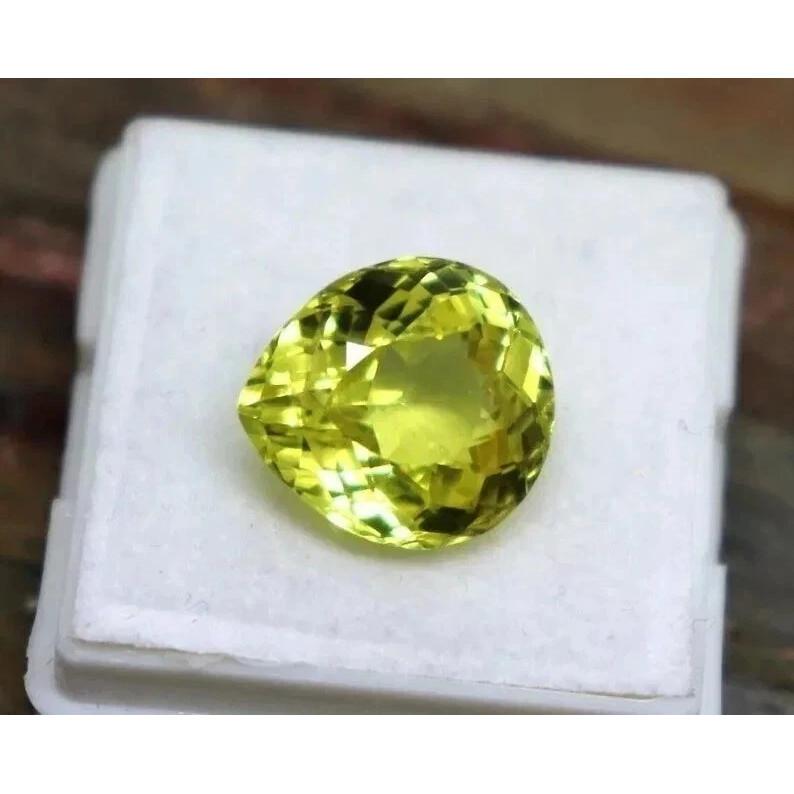 11+ Ct Natural Awesome Yellow Sapphire Ceylon Pear Cut Beautiful Gemstone