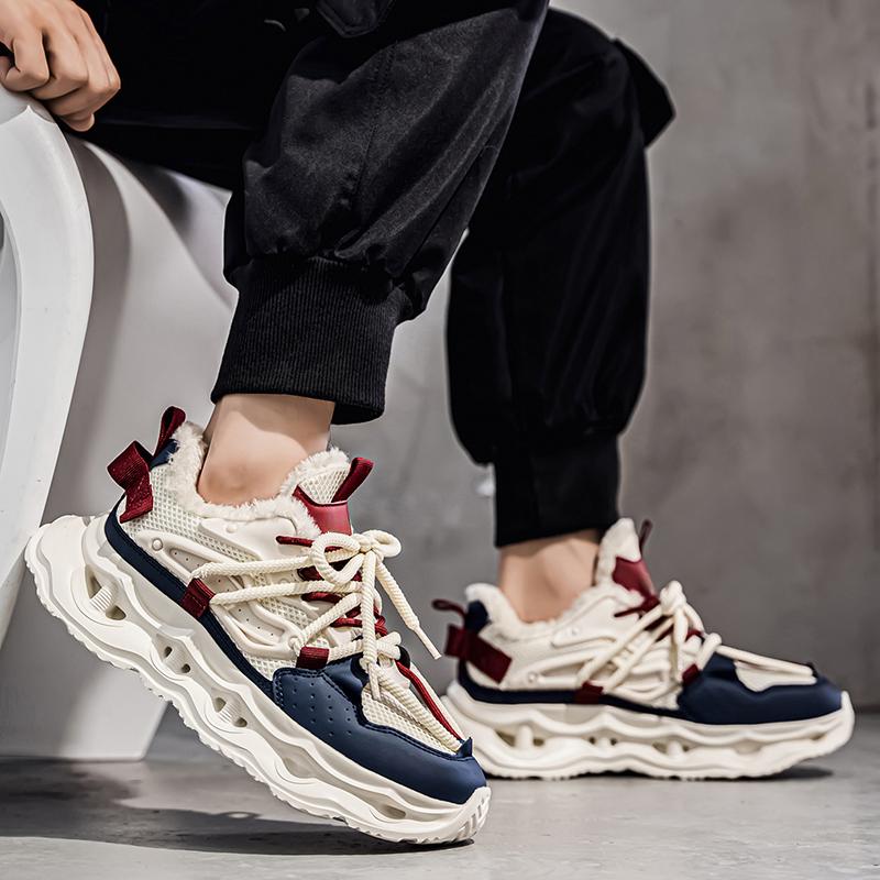 Men's casual sneakers winter light breathable soft-sole outdoor speed running shoes fashion students racing sports tide shoes