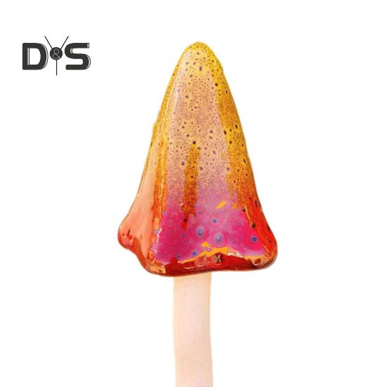 

Вставка для кашпо Керамический гриб Цветной глазурованный грибной декор Расписанные вручную скульптуры грибов для украшения сада фей на открытом воздухе F