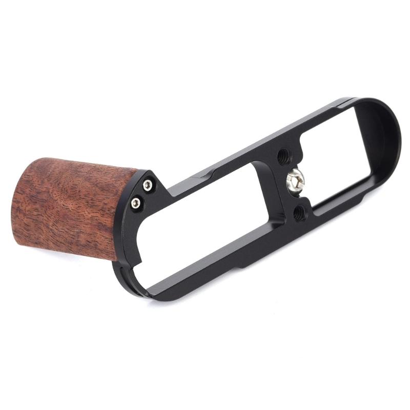 Wood And Metal Hand Grip With Quick Release Base Plate For Camera Enhances Comfort And Protections