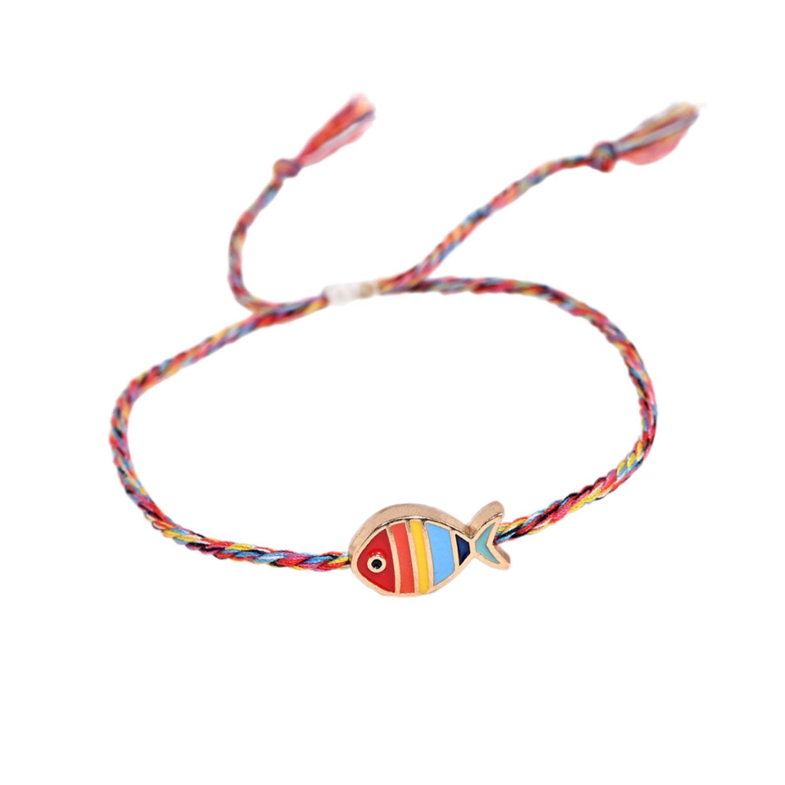 

Элегантный регулируемый браслет из плетеного шнура с металлической подвеской в виде рыбки и гладким масляным покрытием для повседневной носки 4