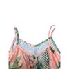 Pink Tropical Plant - Printed Ruffled Spaghetti Strap Dress