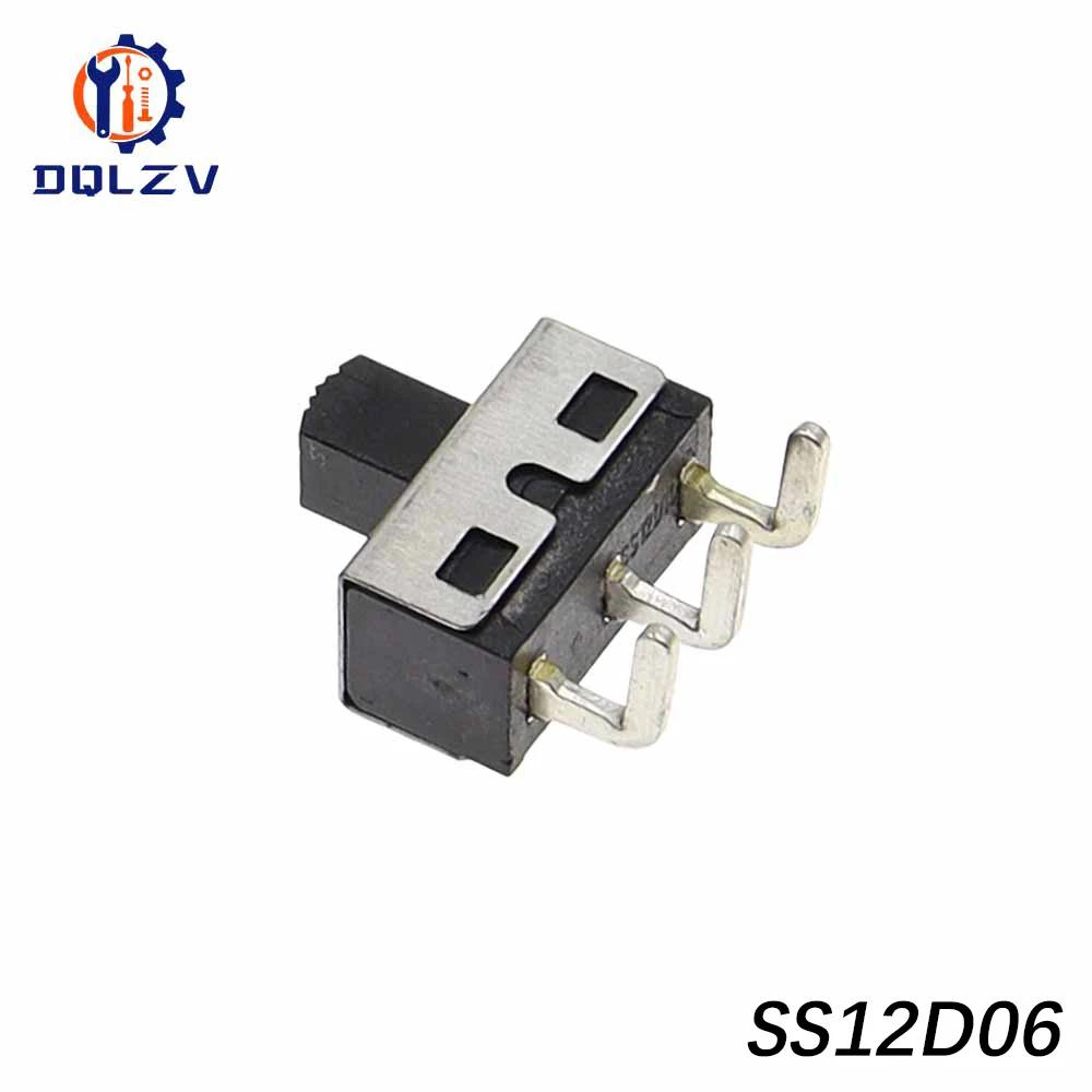 SS12D10 SS12D06 Toggle Switch Straight / Right Angle 3 Pin 1P2T Handle High Slide Toggle Switches