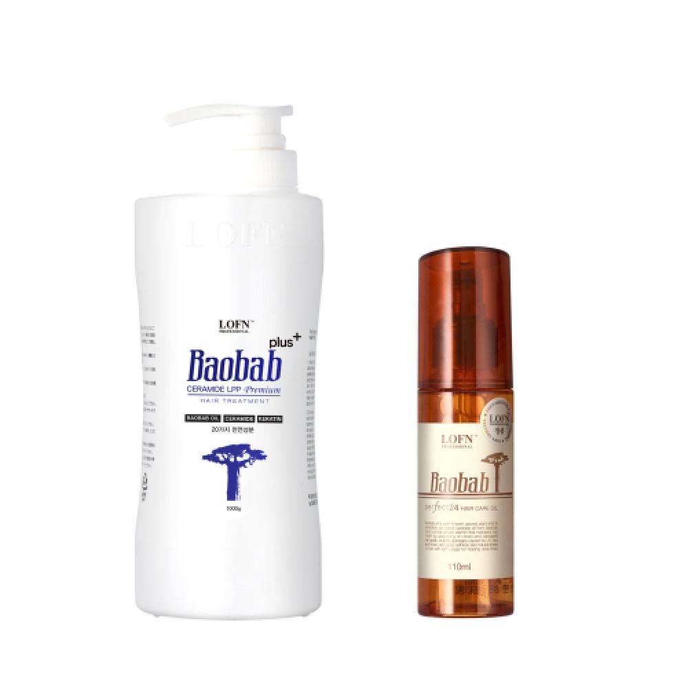 Lofn Baobab Lpp Treatment Plus 1000ml + Perfect 24 Hair Oil 110ml FREE
