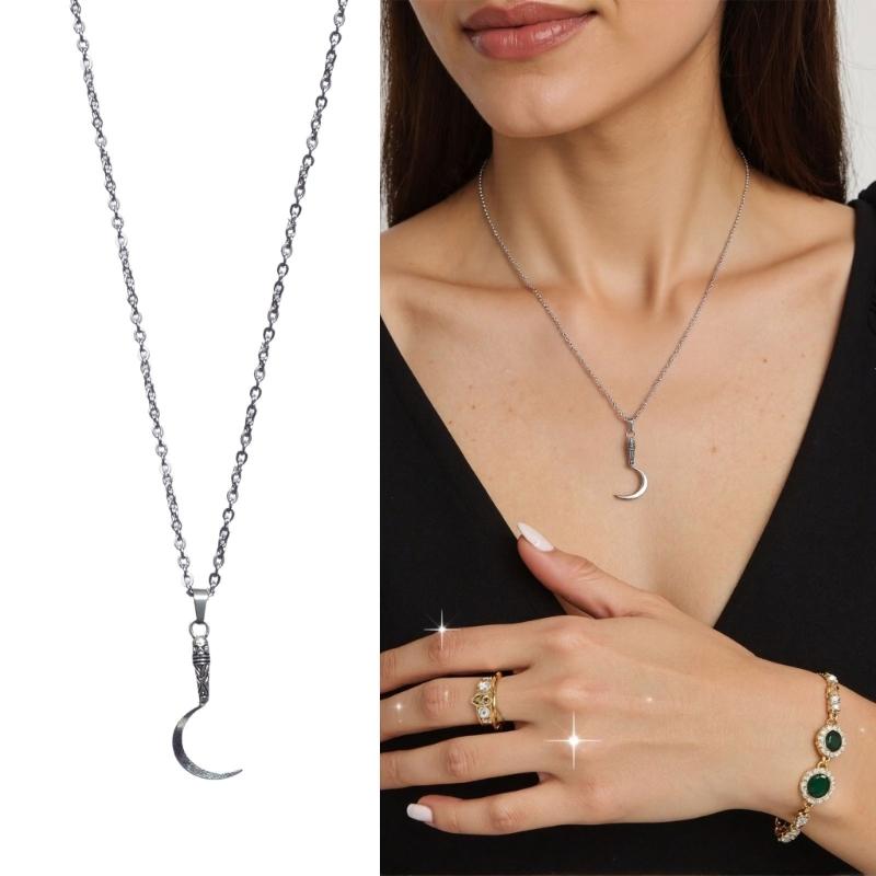 Gothic Neck Jewelry Pendant Necklace Scythe Necklace Adjustable Length Necklace Unisex Jewelry for Party Everyday Wear