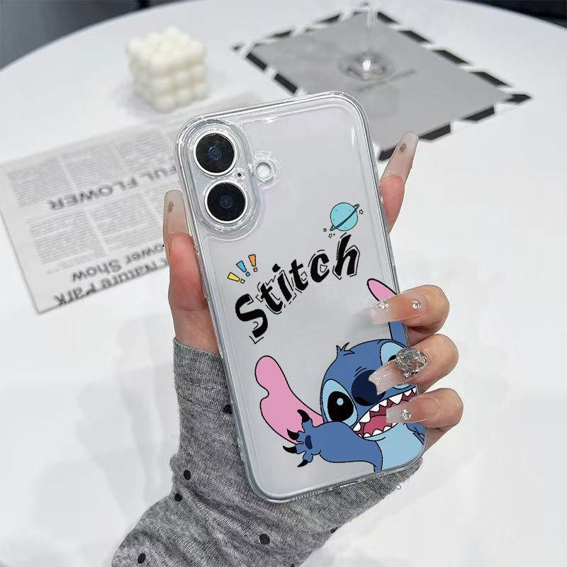 Cute Cartoon Stitch Transparent Soft Anti Drop Phone Case For Apple Iphone