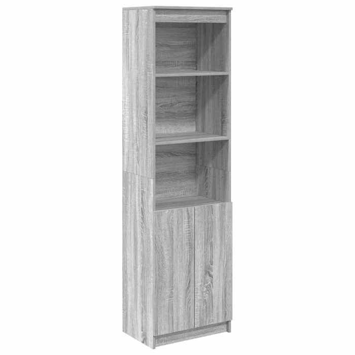 VidaXL Highboard Sonoma Grey 50x35x180 Cm Engineered Wood, Cabinet, Sideboard, High Storage Cabinet, 3328467