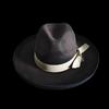Cross-Border Hot-Selling Wool Felt Top Hat, Webbing Decoration, Ruffled Retro And Old-Fashioned Pure Wool Top Hat.