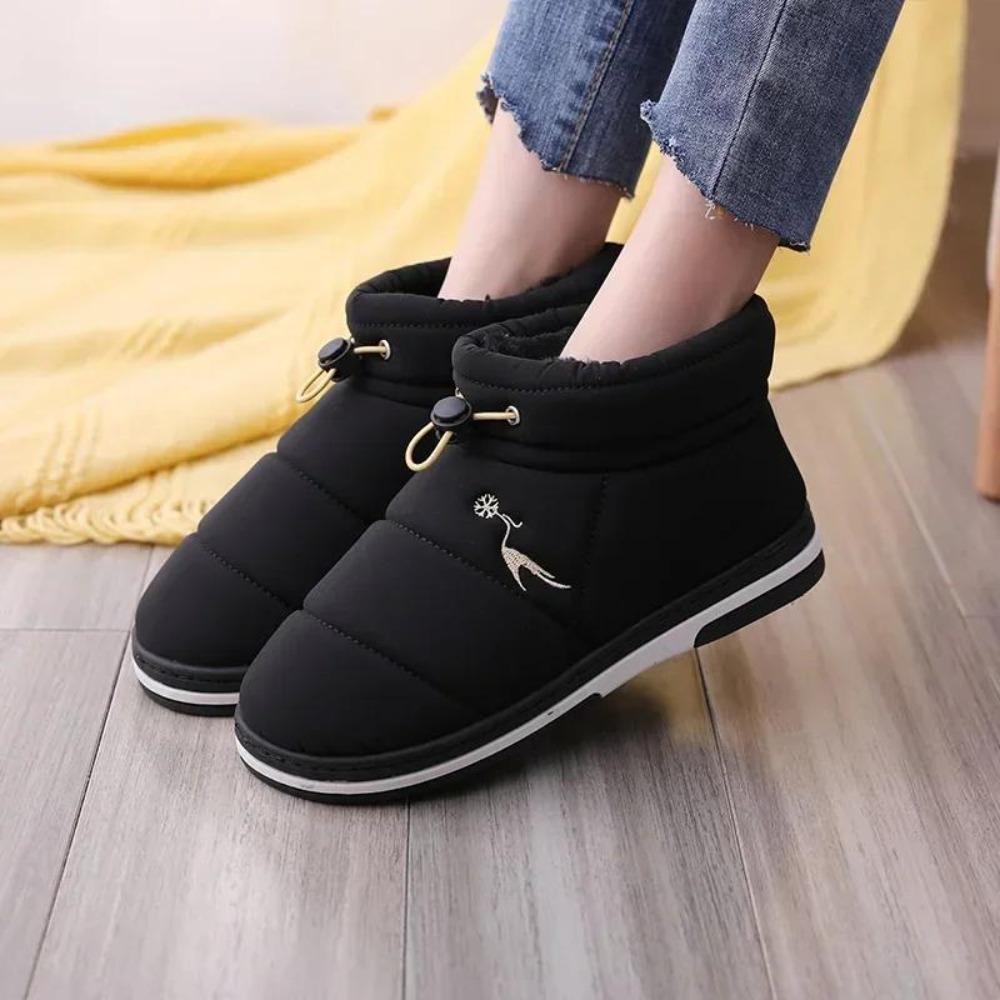 

Женские зимние хлопковые туфли, парные сноубутсы, теплые, для ношения на улице, на плоской подошве, нескользящие, мягкие, легкие, пуховая женская обувь 36-37