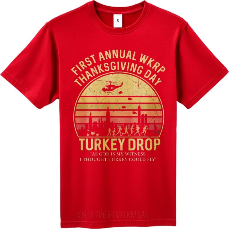 Essential Tee Rock For men Crew Neck tshirt Graphic New Tee First Annual Wkrp Thanksgiving Day Turkey Drop Cool For men Tshirt