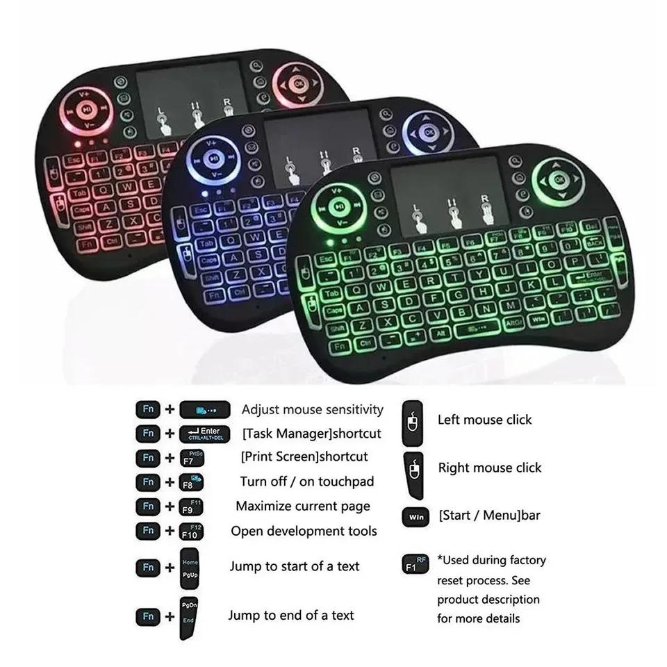 מקלדת מיני אלחוטית 2.4GHz שלט רחוק Air Mouse משטח מגע למחשב Smart TV Box