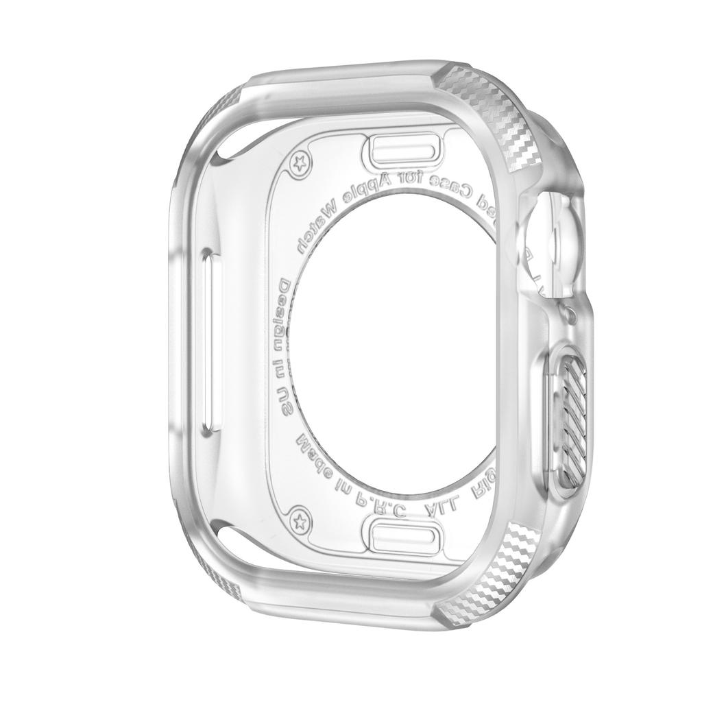 Carbon Fiber Case For Apple Watch Series 10 42mm 46mm Soft TPU Bumper Shell For iWatch S10 Shockproof Cover