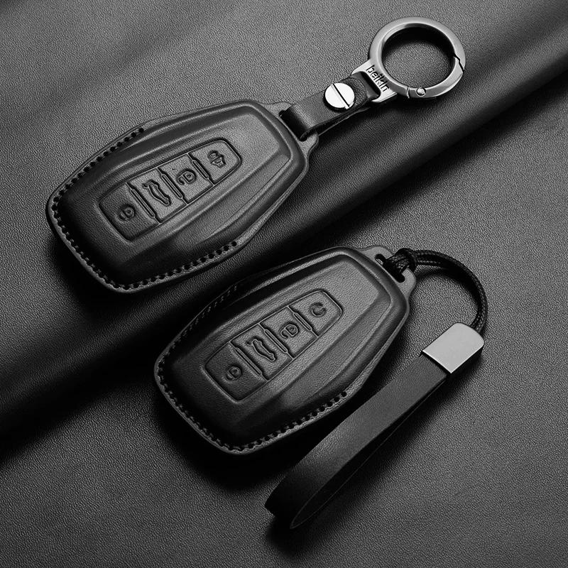 Leather Car Remote Key Case Cover For Geely Emgrand X7 EX7 Coolray 2019 2020 Atlas Boyue NL3 GT GC9 Borui Keyless Key Shell Fob