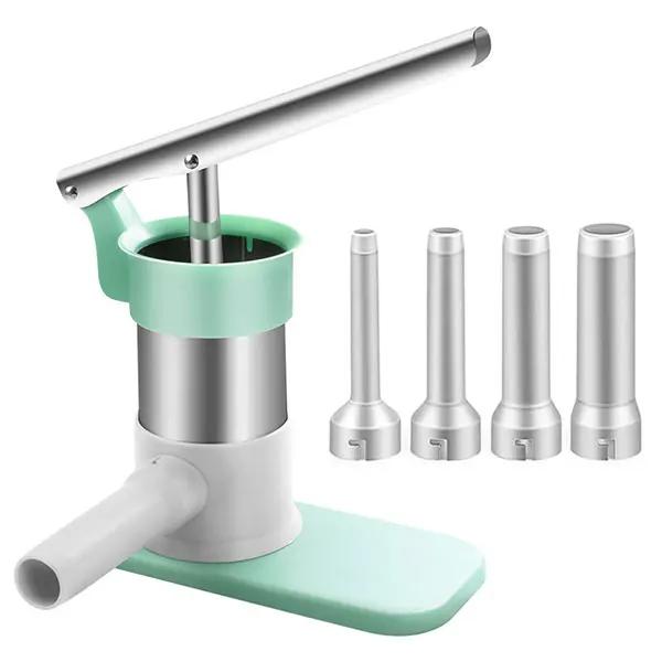 Sausage Stuffer Machine with 4 Stuffing Tubes Meat Stuffer Sausage Filling Tool Household Manual Vertical Sausage Maker Tool Kit