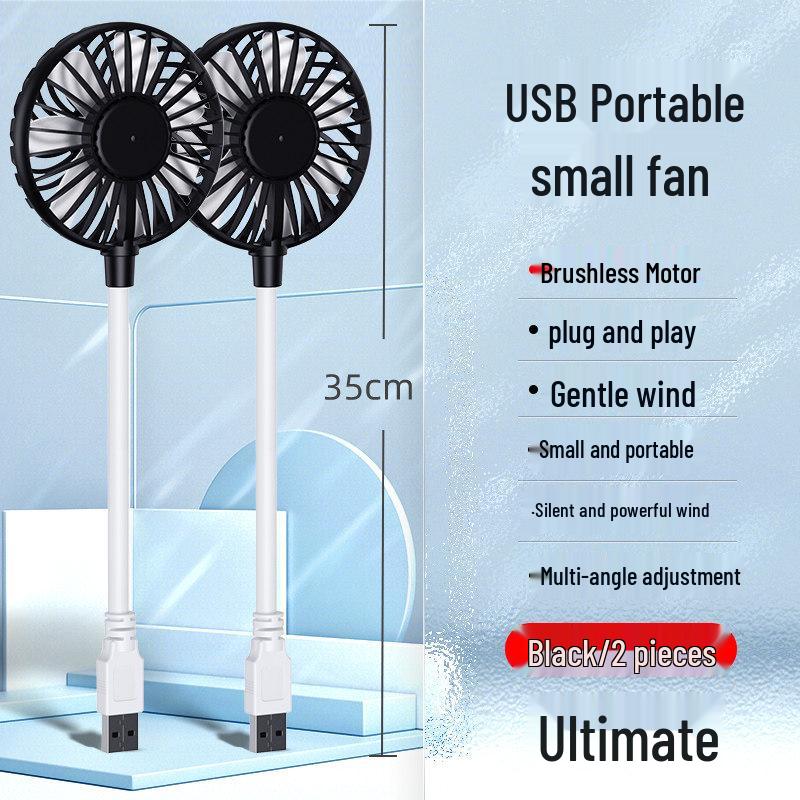 Portable Silent USB Fan for Baby, Food, Dorm, and Desktop Use - Strong Wind, Plug-and-Play, Compact Carry-on Size.