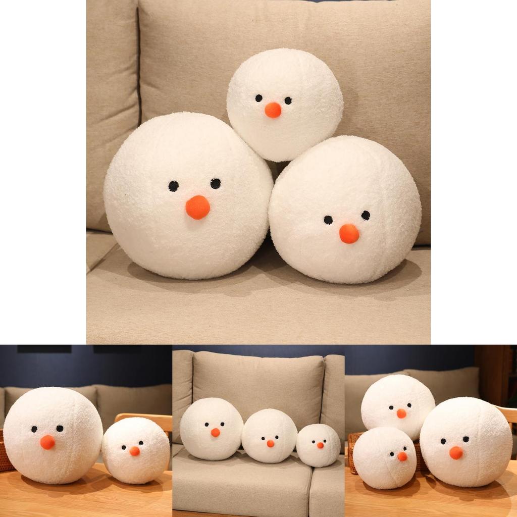 Adorable White Snowman Plush Doll Cushion For Christmas Perfect Holiday Gift For Kids