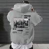 Street New York Brooklynský most Tištěný mikina s kapucí text volná ramena styl muži a ženy stejný styl