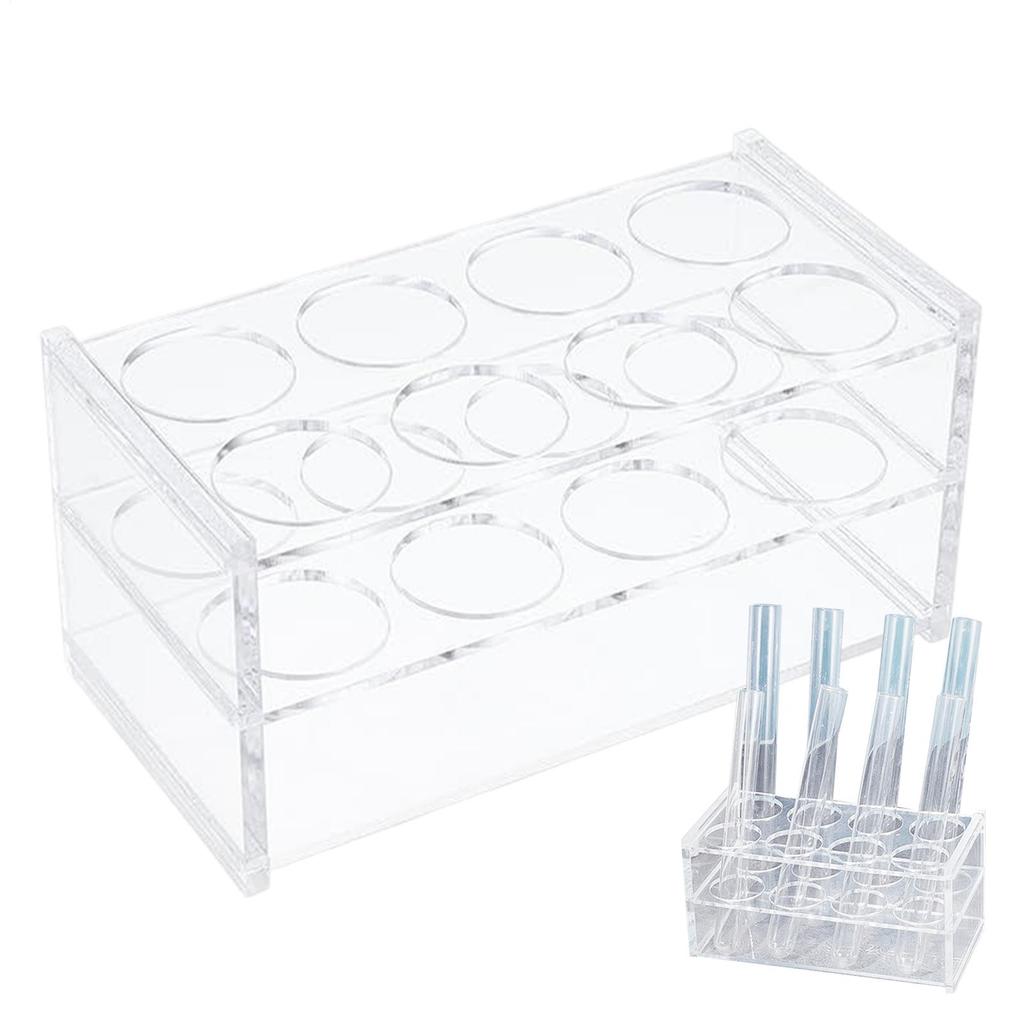 Tube Holder Laboratory Tube Holder Acrylic Display 8 Holes Container for Laboratory Classroom Testing Education Science Shelf