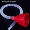 Motorcycle Long Nozzle Fuel Funnel - Hands-Free Plastic Design for Cars and Motorbikes