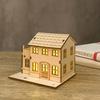 Wooden LED Lighted House Ornament Handcrafted Glowing Christmas House Decoration Xmas Holiday Party Desktop Decor