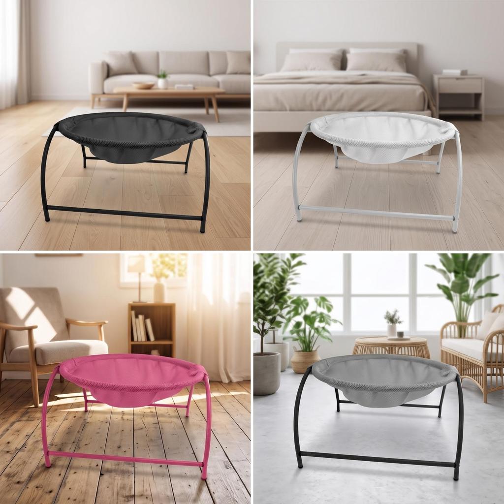 Cat Bed with Metal Stand Breathable Mesh Sling Long-Lasting for Indoor, Cats