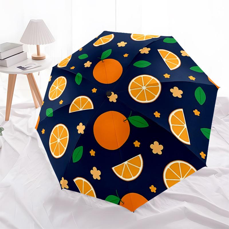 1pc Orange Slices Folding Umbrella | Elegant Design, Fashionable Accessory, Durable Construction, Sturdy Ribs Yy251107044