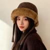 Women S Faux Suede Thick Earflap Winter Hat Multi Wear Fisherman Cap Mongolian Hat