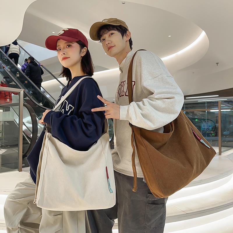 Crossbody Bag Women's Large Capacity Canvas Bag Student Class Commuter Shoulder Bag