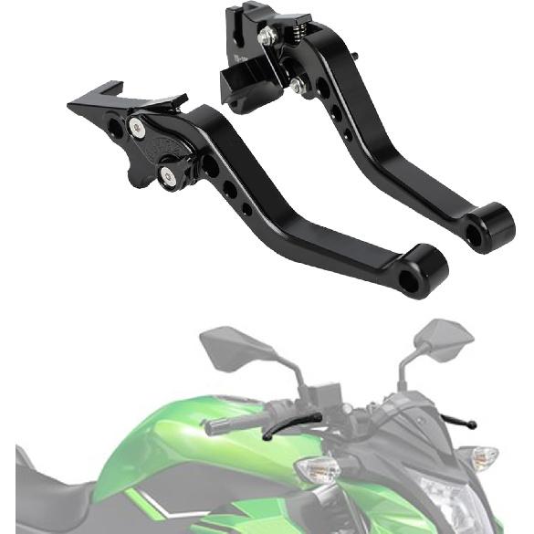 

Motorcycle Brake Clutch Lever Pivot Levers Set Adjustable CNC for Z125 Z125 PRO 17-21 EX400 Z400 18-24 EX300 Z300 13-18 EX125 19 EX250 250R 08-12 чёрный