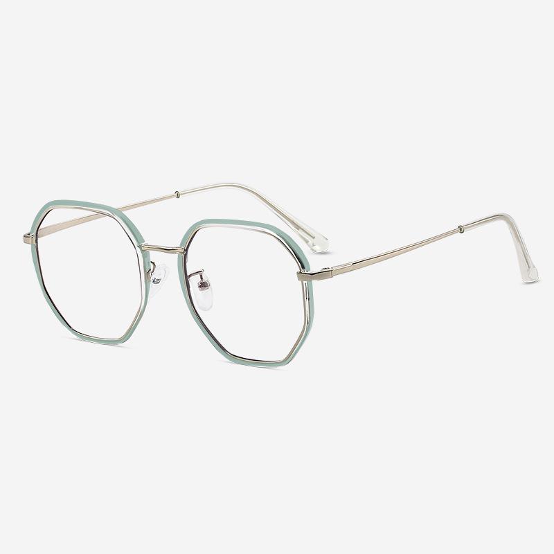 

Полигональные коричневые очки для близорукости с защитой от синего света: Оправы, льстящие лицу в корейском стиле -1.00 Diopters