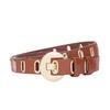 Thin Women Waistband Round Buckle Waist Belt Fashion PU Leather Belt  Student