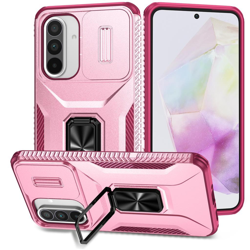 Kameraobjektiv-Abdeckungsring, Autohalterung, Ständer, Hybrid-Hart-PC, weiches TPU, stoßfeste Schutzhülle für Samsung Galaxy S25 S24 S23 Ultra A16 A56 A26 A55 A15