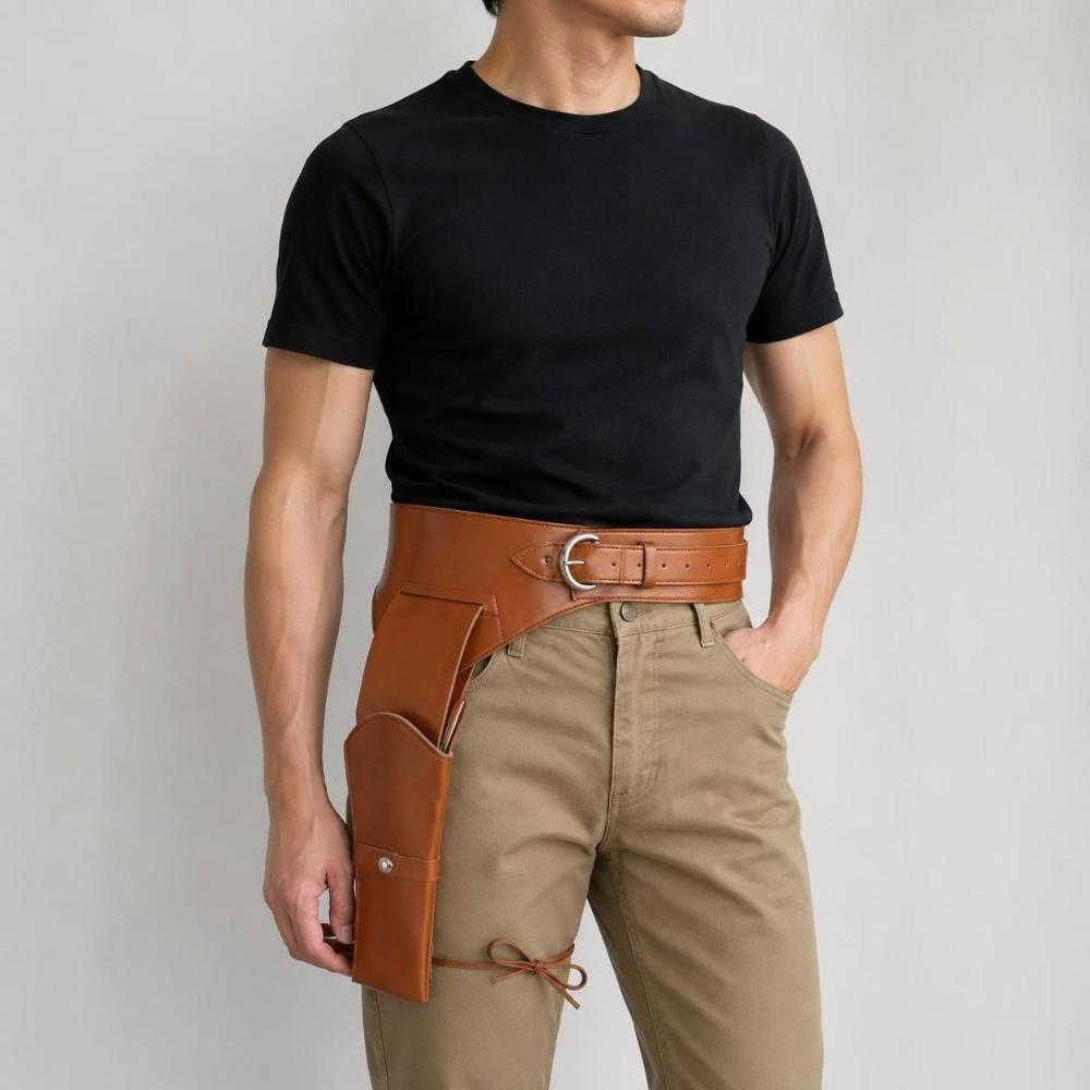 PU Leather Waist Strap Belt Pin-Buckle Adjustable Leg Pouch Leg Hanging Pouch Medieval Costume
