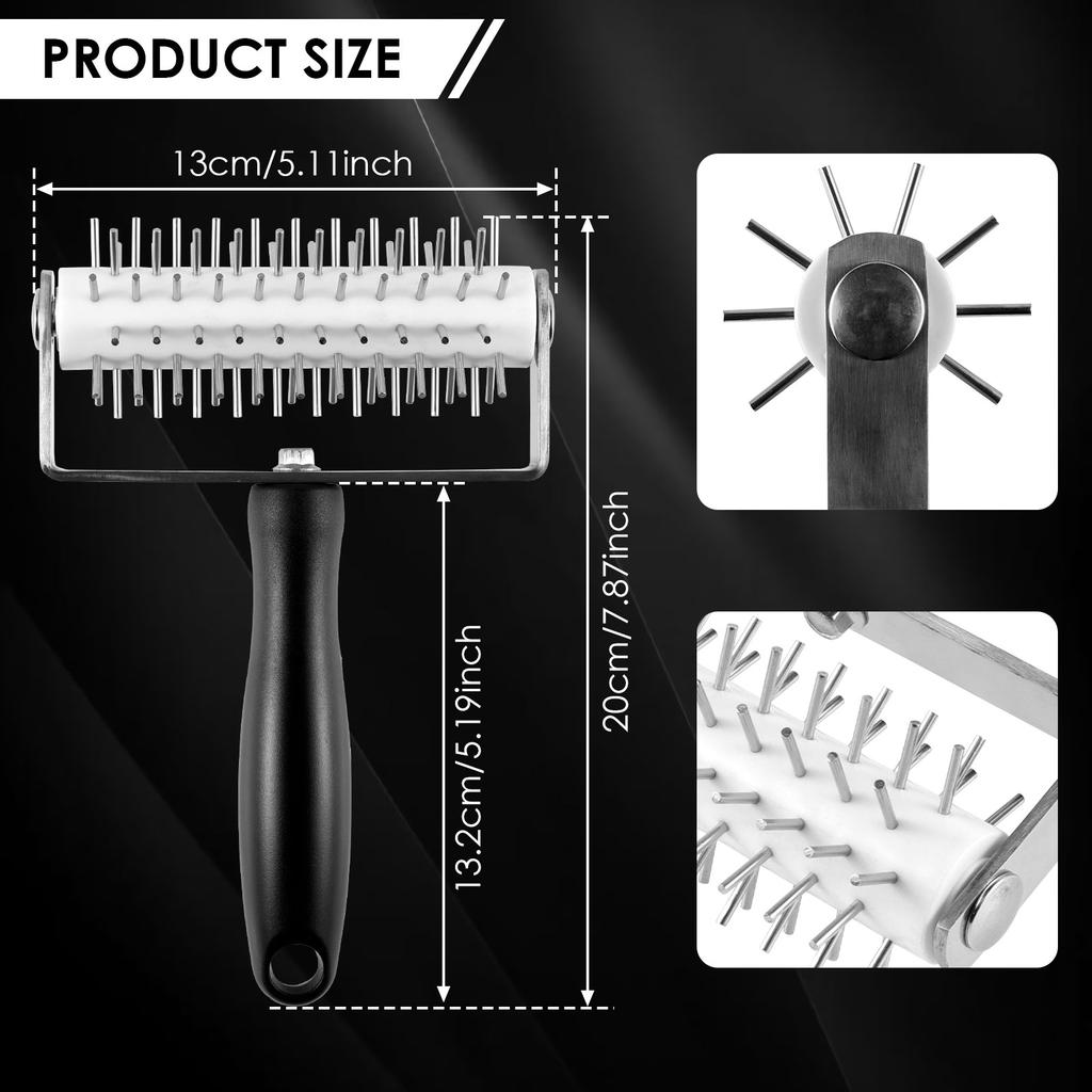New Pizza Dough Docker Stainless Steel Pizza Roller with Spikes Multipurpose Pastry Dough Docker Sturdy Pizza Docking Tool