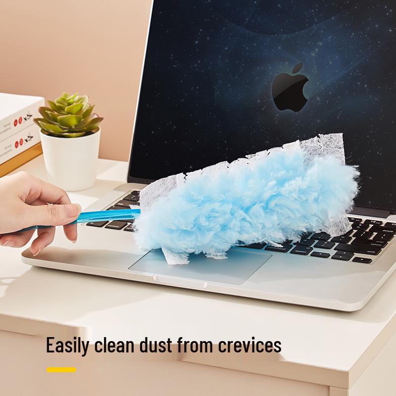 Static Electricity Fiber Duster - Disposable Brush Head for Home Cleaning and Dust Removal