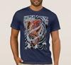 Colored KOI Tattoo Look Printed Premium TShirt Summer Cotton Short Sleeve ONeck Unisexs T Shirt New S3XL