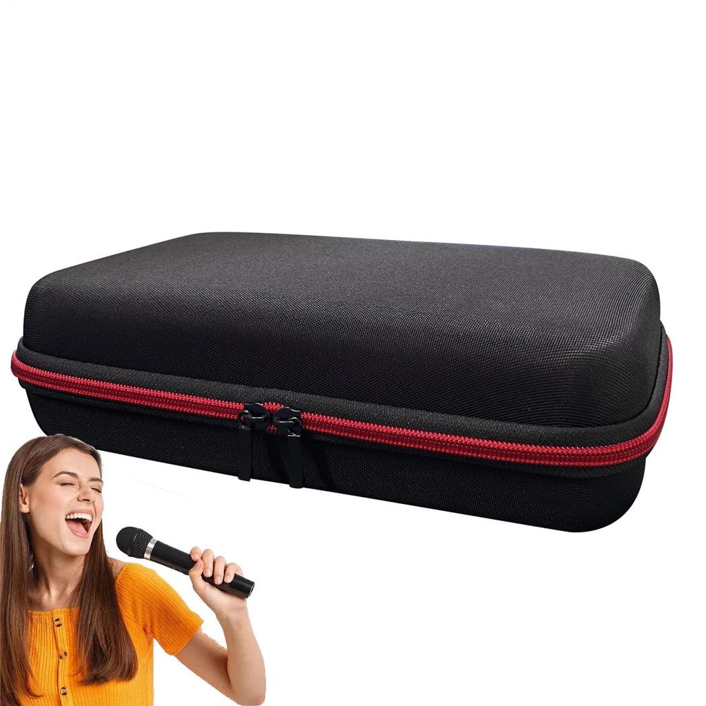 30x15x7cm 1-zu-4 Kabellose Mikrofone Aufbewahrungsbox Wasserdichte Harte EVA Mikrofonkoffer Doppelreißverschluss Handheld Aufbewahrungstasche