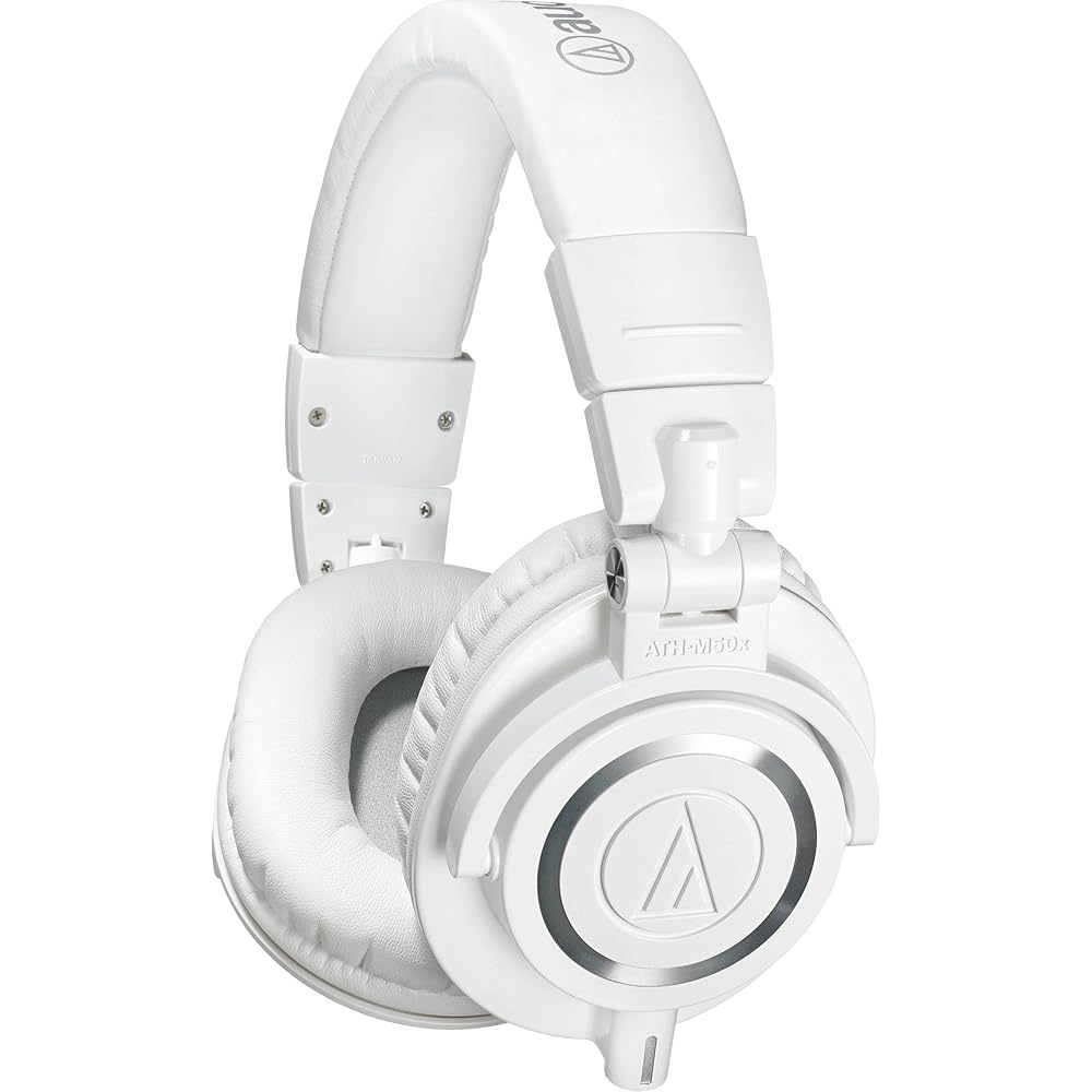 Audio-Technica Professional Monitor Headphones ATH-M50xWH White Studio Recording/Mixing/DJ/Track ...